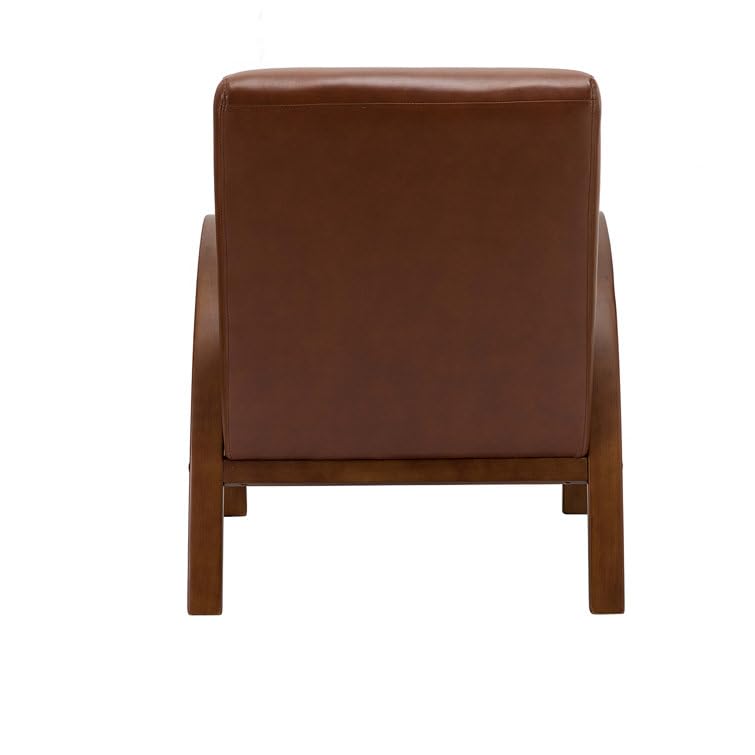 LSFH Unique Design True Innovations Vegaz Accent Chair, Ottoman Armchair with Solid Sagwan Wooden Frame Single Sofa Chair for Small Apartments, Living Room or Bedroom (Set of 2 Chairs, Dark Brown)