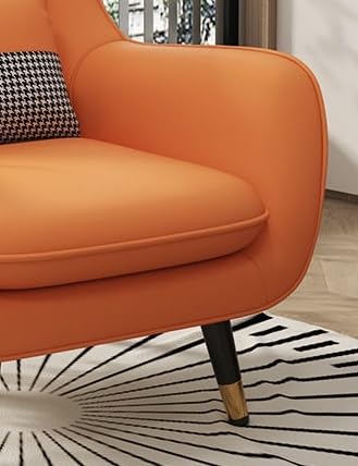 LSFH Unique Design True Innovations Nordic Light Accent Chair, Armchair with Solid Sagwan Wooden Frame for Small Apartments, Living Room or Bedroom (1 Chair, Orange)