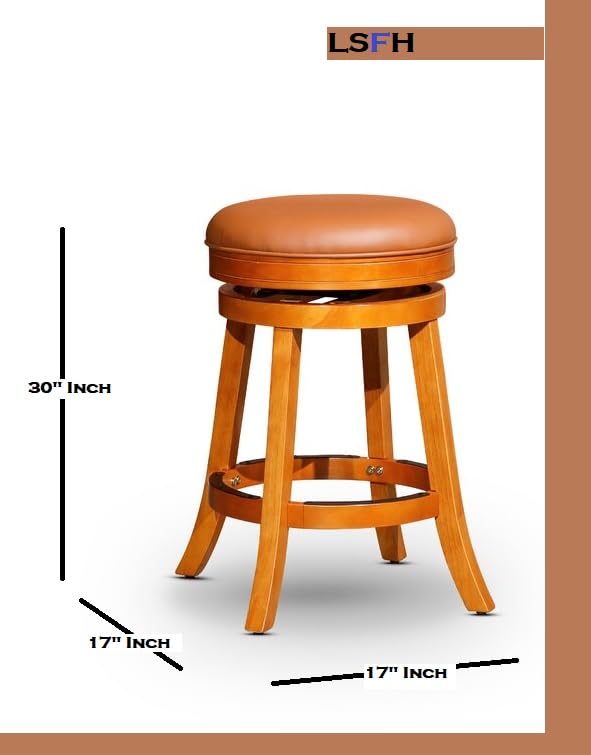 LSFH Unique Design True Innovations Wood Stack Stool Round Shape for Small Apartments, Living Room or Bedroom (1 Barstool, Black)