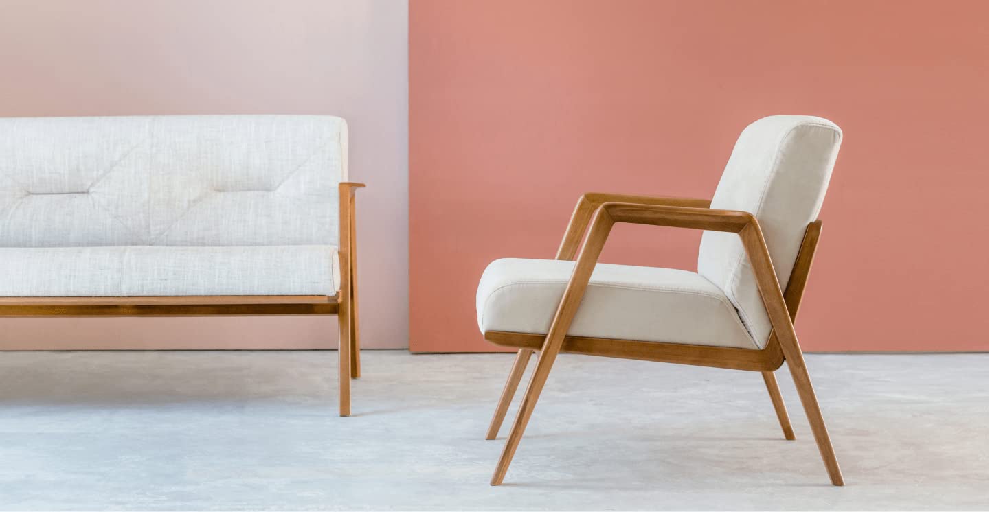 LSFH Unique Design True Innovations Maluz Accent Chair Armchair with Solid Sagwan Wooden Frame Single Sofa Chair for Small Apartments, Living Room or Bedroom (1 Chair, Off-White)