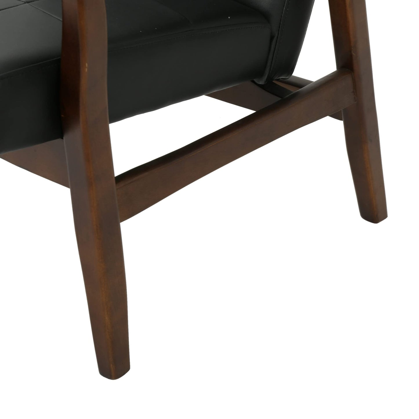 LSFH Unique Design True Innovations Marcola Button Tufted Accent Chair Armchair with Solid sagwan Wooden Legs Single Sofa Chair for Small Apartments, Living Room or Bedroom (Set of 2 Chairs, Black)