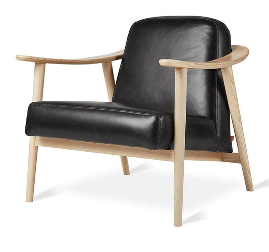 LSFH Unique Design Balticz Accent Chair Armchair with Solid Sagwan Wooden Frame Single Sofa Chair for Small Apartments, Living Room or Bedroom (Natural Finish, Black 1 Chair)