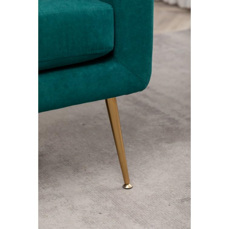 LSFH Unique Design True Innovations Florianaz Accent Chair, Armchair with Solid Sagwan Wooden Frame Single Sofa Chair for Small Apartments, Living Room or Bedroom (Set of 2 Chairs, Green)