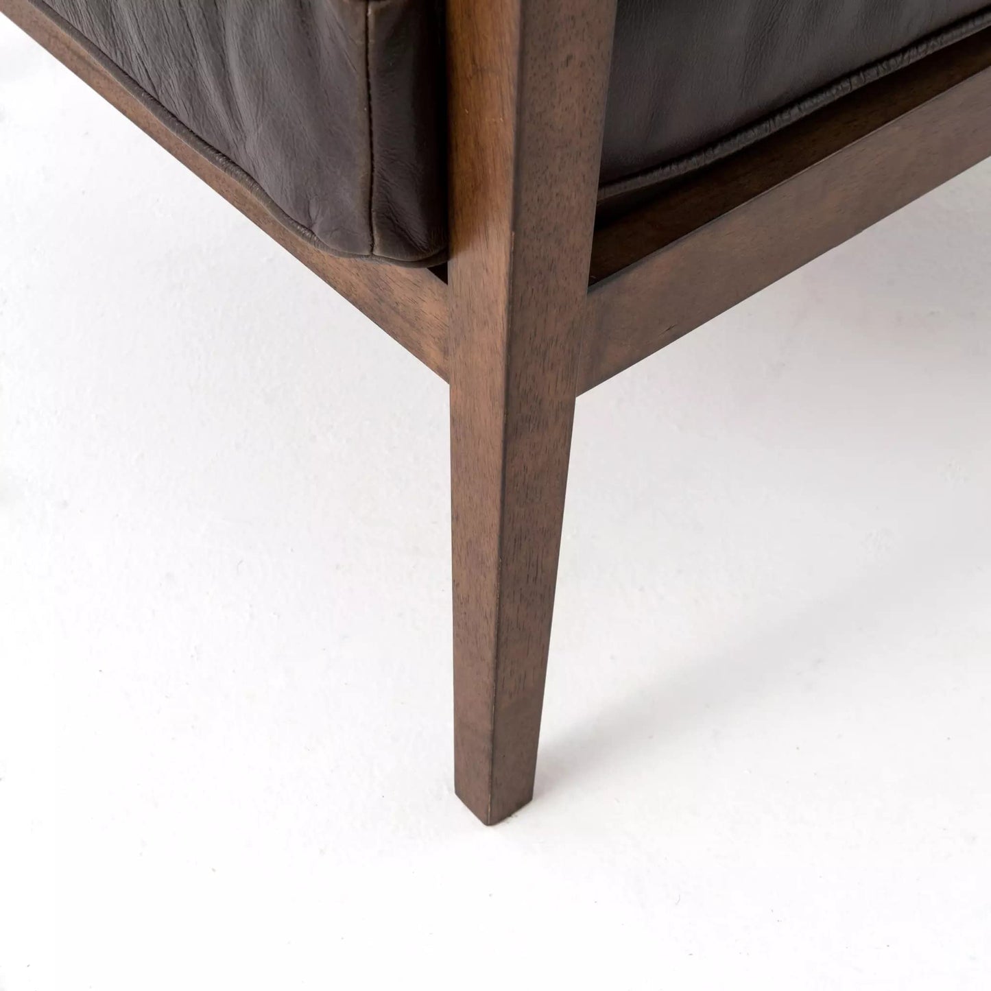 LSFH Unique Design True Innovations Laurent Leatherette Accent Chair Armchair with Solid Sagwan Wooden Frame Single Sofa Chair for Small Apartments, Living Room (Set of 2 Chairs, Dark Brown)
