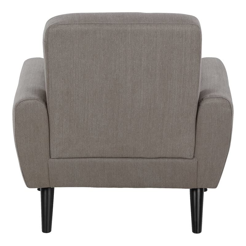 LSFH Unique Design True Innovations Wide Linen Fabric Accent Chair Armchair with Solid Sagwan Wooden Legs Single Sofa Chair for Small Apartments, Living Room or Bedroom (Set of 2 Chairs, Grey)