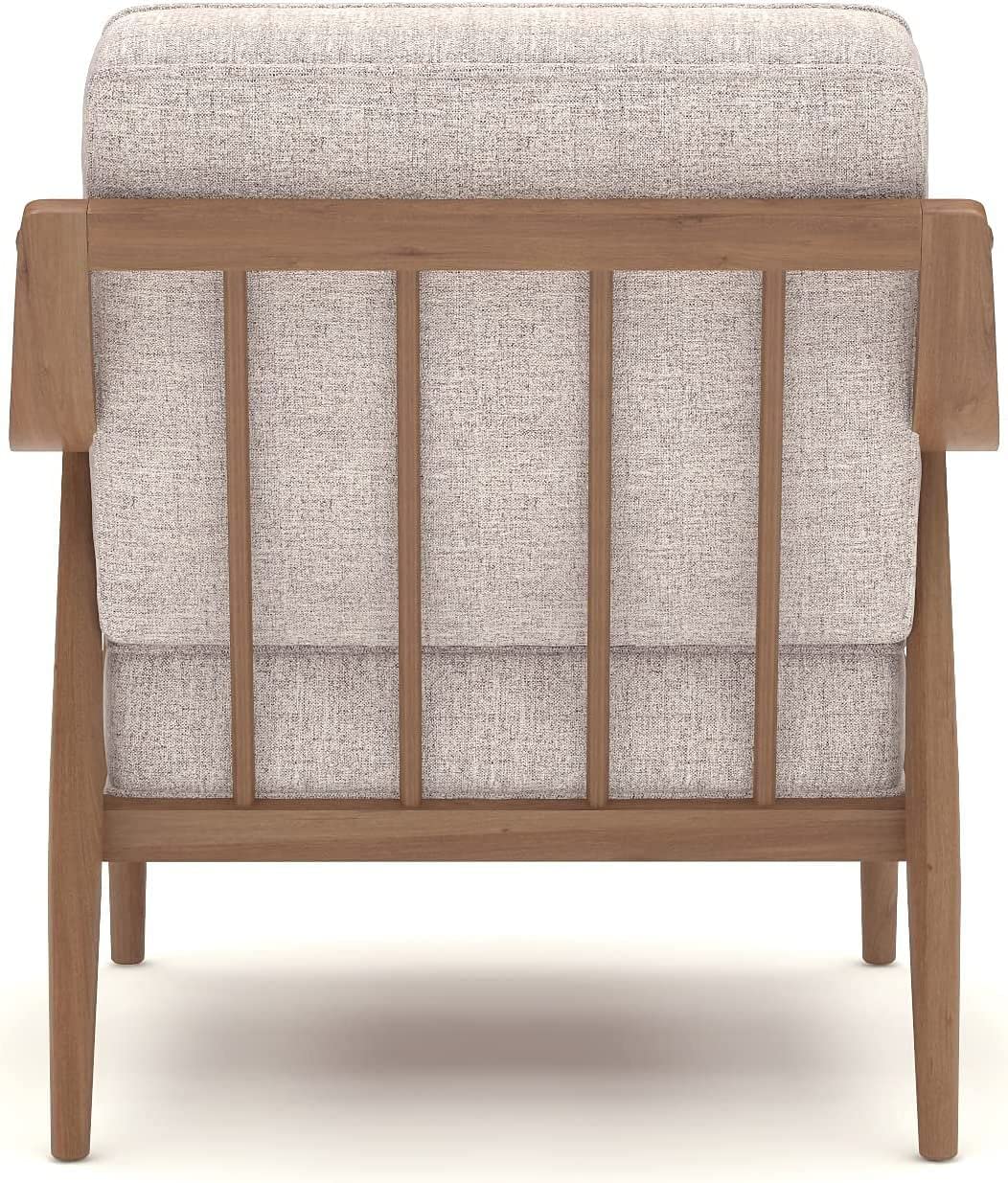 LSFH Unique Design True Innovations Artzhouse Accent Chair Armchair with Solid Sagwan Wooden Frame Single Sofa Chair for Small Apartments, Living Room or Bedroom (1 Chair, Beige)