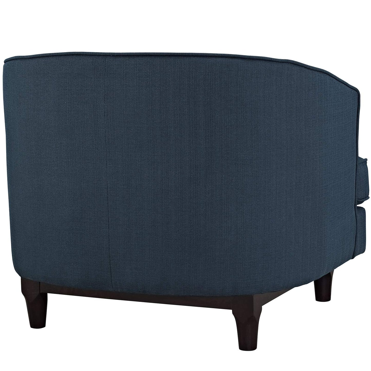 LSFH Unique Design True Innovations Coast Tufted Accent Chair Armchair with Solid Sagwan Wooden Legs Single Sofa Chair for Small Apartments, Living Room or Bedroom (Set of 2 Chairs, Blue)