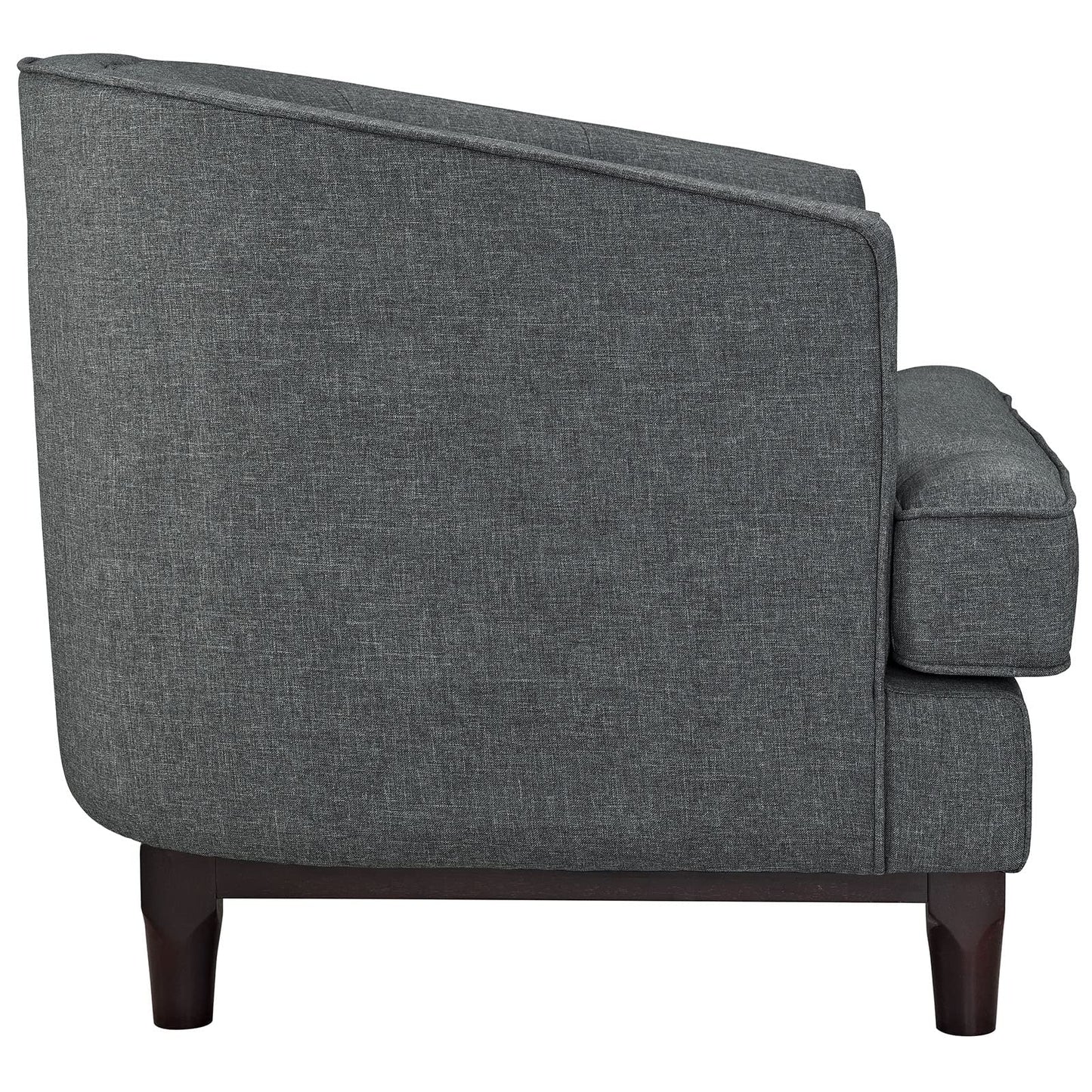 LSFH Unique Design True Innovations Coast Tufted Accent Chair Armchair with Solid Sagwan Wooden Legs Single Sofa Chair for Small Apartments, Living Room or Bedroom (Set of 2 Chairs, Grey)