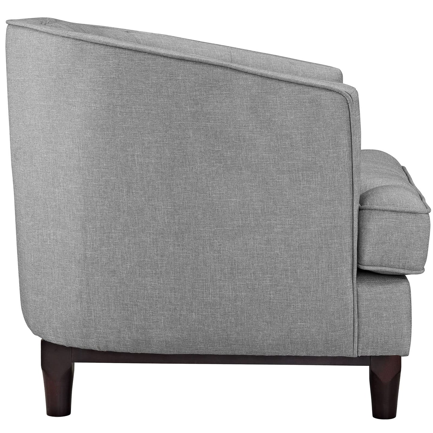 LSFH Unique Design True Innovations Coast Tufted Accent Chair Armchair with Solid Sagwan Wooden Legs Single Sofa Chair for Small Apartments, Living Room or Bedroom (Set of 2 Chairs, Light Grey)
