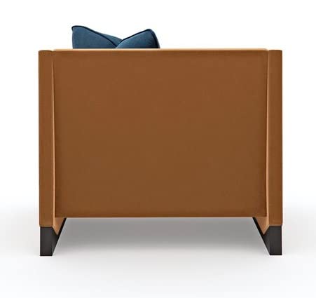 LSFH Unique Design Caracole Base Upholstery Accent Chair Armchair Single Sofa Chair for Small Apartments, Living Room or Bedroom (Set of 2 Chairs, Brown)