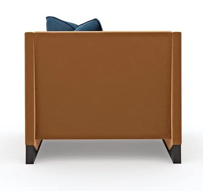 LSFH Unique Design Caracole Base Upholstery Accent Chair Armchair Single Sofa Chair for Small Apartments, Living Room or Bedroom (Set of 2 Chairs, Brown)