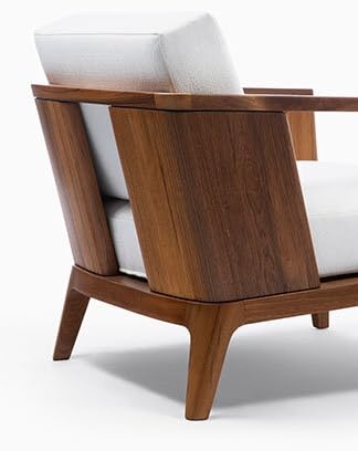 LSFH Unique Design True Innovations Malibuzz Accent Chair, Armchair with Solid Sagwan Wooden Frame Single Sofa Chair for Small Apartments, Living Room or Bedroom (Chair with Ottoman, Off-White)