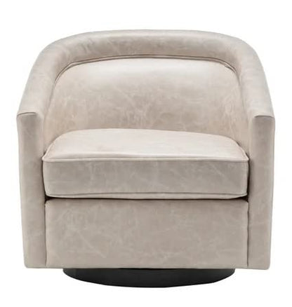 LSFH Unique Design True Innovations Kierste Wide Swivel 360 Degree Accent Chair Armchair Single Sofa Chair for Small Apartments, Living Room or Bedroom (1 Chair, Beige)