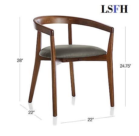 LSFH Unique Design Stone Round Back Dining Chair Accent Chair Armchair with Solid Sagwan Wooden Frame Single Sofa Chair for Small Apartments, Living Room or Bedroom (1 Chair, Black)