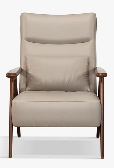LSFH Unique Design True Innovations High Back Hendricks Leatherette Accent with Solid Sagwan Wooden Frame Single Sofa for Small Apartments, Living Room or Bedroom (Set of 2 Chairs, Beige)