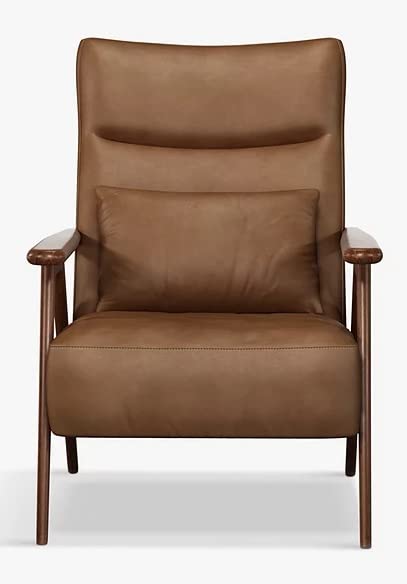LSFH Unique Design True Innovations High Back Hendricks Leatherette Accent with Solid Sagwan Wooden Frame Single Sofa for Small Apartments, Living Room or Bedroom (Set of 2 Chairs, Brown)