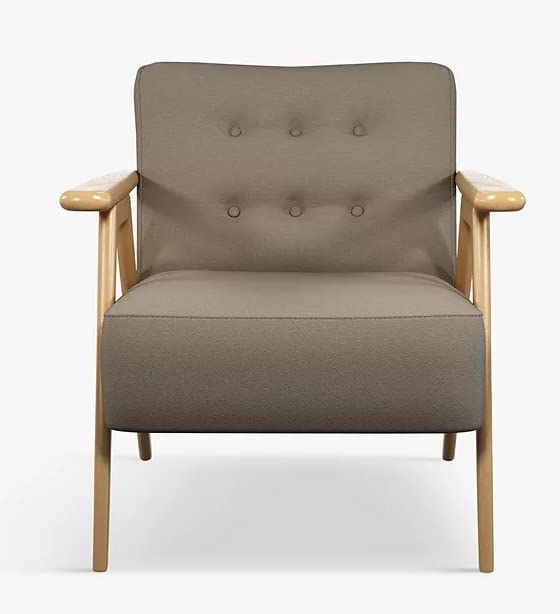 LSFH Luxury Design Traditional Hndricks Button Tufted Armchair Accent Chair with Solid Sagwan Wooden Legs Sofa Set for Small Apartments, Living Room or Bedroom (Set of 2 Chairs, Dark Grey)