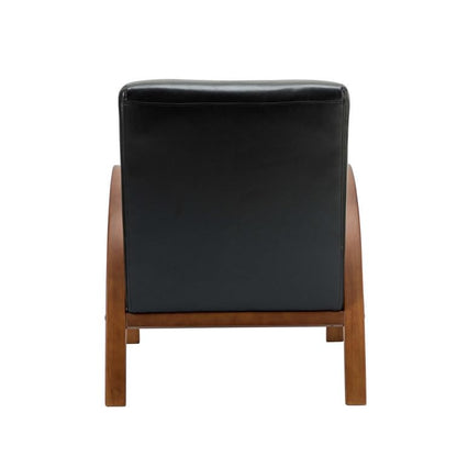 LSFH Unique Design True Innovations Vegaz Accent Chair, Ottoman Armchair with Solid Sagwan Wooden Frame Single Sofa Chair for Small Apartments, Living Room or Bedroom (Set of 2 Chairs, Black)