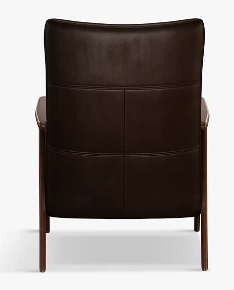 LSFH Unique Design True Innovations High Back Hendricks Leatherette Accent with Solid Sagwan Wooden Frame Single Sofa for Small Apartments, Living Room or Bedroom (Set of 2 Chairs, Dark Brown)