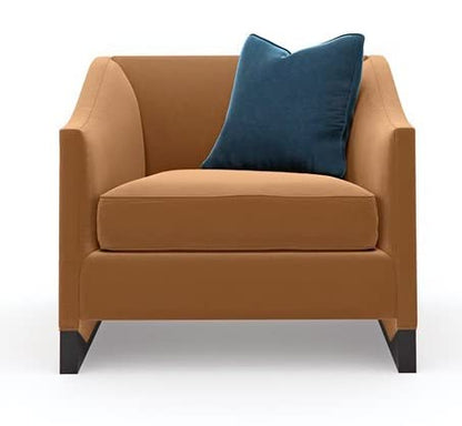 LSFH Unique Design Caracole Base Upholstery Accent Chair Armchair Single Sofa Chair for Small Apartments, Living Room or Bedroom (Set of 2 Chairs, Brown)