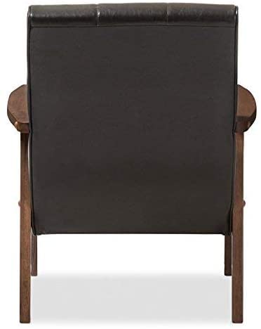 LSFH Unique Design Nikko Channel Tufted Accent Chair Armchair with Solid sagwan Wooden Frame Single Sofa Chair for Small Apartments, Living Room or Bedroom (Set of 2 Chairs, Black)