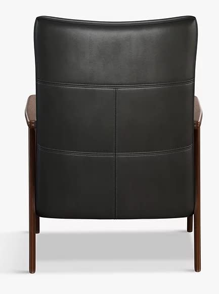 LSFH Unique Design True Innovations High Back Hendricks Leatherette Accent with Solid Sagwan Wooden Frame Single Sofa for Small Apartments, Living Room or Bedroom (1 Chair, Charcoal)