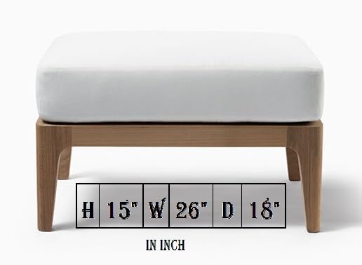 LSFH Unique Design True Innovations Malibuzz Accent Chair, Armchair with Solid Sagwan Wooden Frame Single Sofa Chair for Small Apartments, Living Room or Bedroom (Chair with Ottoman, Off-White)