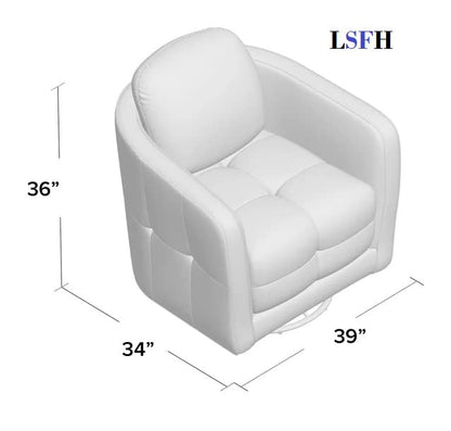 LSFH Unique Design True Innovations Cecil Wide Swivel 360 Degree Accent Chair Armchair Single Sofa Chair for Small Apartments, Living Room or Bedroom (Set of 2 Chairs, Grey)