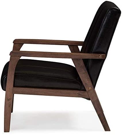 LSFH Unique Design Nikko Channel Tufted Accent Chair Armchair with Solid sagwan Wooden Frame Single Sofa Chair for Small Apartments, Living Room or Bedroom (Set of 2 Chairs, Black)