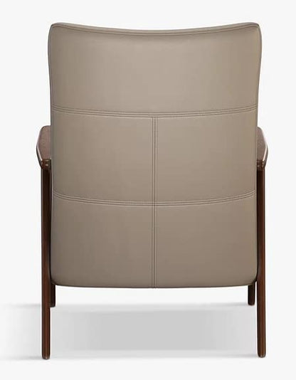LSFH Unique Design True Innovations High Back Hendricks Leatherette Accent with Solid Sagwan Wooden Frame Single Sofa for Small Apartments, Living Room or Bedroom (1 Chair, Beige)