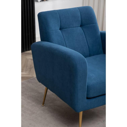 LSFH Unique Design True Innovations Florianaz Accent Chair, Armchair with Solid Sagwan Wooden Frame Single Sofa Chair for Small Apartments, Living Room or Bedroom (1 Chair, Blue)