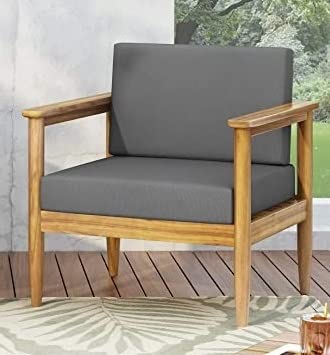 LSFH Unique Design True Innovations Eudora Accent Chair Armchair with Solid sagwan Wooden Frame Single Sofa Chair for Small Apartments, Living Room or Bedroom (Set of 2 Chairs, Grey)
