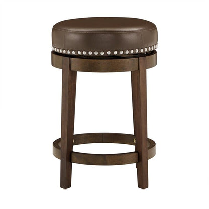 LSFH Unique Design True Innovations Arlettez Swivel Bar Stool with 100% Sagwan Wood Frame 360 Degree Ball & Cast Swivel Pub Height Bar Stool for Shop, Salon, Office and Home (1 Barstool, Brown)