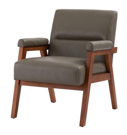 LSFH Unique Design True Innovations Mackenne Accent Chair, Ottoman Armchair with Solid Sagwan Wooden Frame Single Sofa Chair for Small Apartments, Living Room or Bedroom (Set of 2 Chairs, Grey)