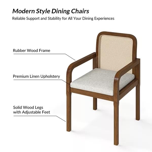 LSGF Luxury Design Traditional Rattan Cane Hulalaz Armchair Accent Chair with Solid Sagwan Wooden Legs Sofa Set for Small Apartments, Living Room or Bedroom (1 Chair, Natural Finishing)