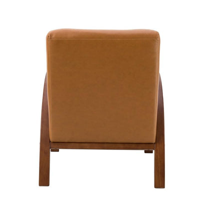 LSFH Unique Design True Innovations Vegaz Accent Chair, Ottoman Armchair with Solid Sagwan Wooden Frame Single Sofa Chair for Small Apartments, Living Room or Bedroom (Set of 2 Chairs, Brown)