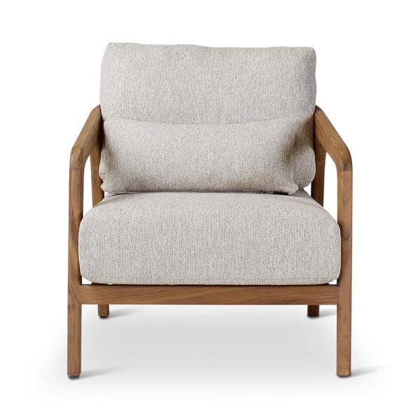 LSGF Luxury Design Traditional Liza Armchair Accent Chair with Solid Sagwan Wooden Legs Sofa Set for Small Apartments, Living Room or Bedroom (1 Chair, Cream)