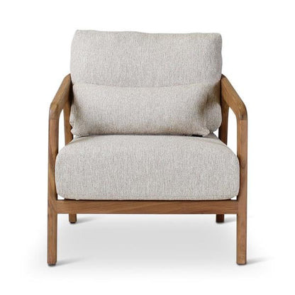LSGF Luxury Design Traditional Liza Armchair Accent Chair with Solid Sagwan Wooden Legs Sofa Set for Small Apartments, Living Room or Bedroom (1 Chair, Cream)