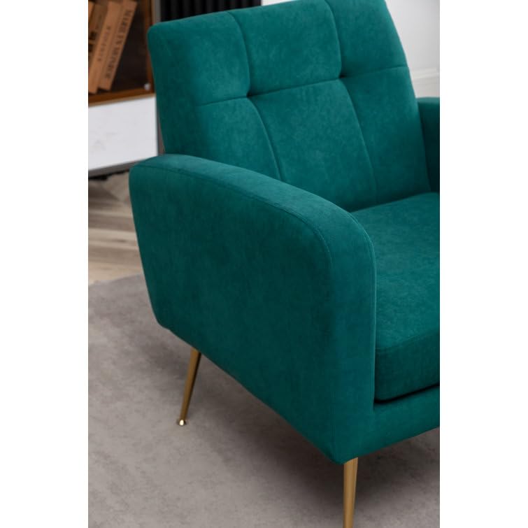 LSFH Unique Design True Innovations Florianaz Accent Chair, Armchair with Solid Sagwan Wooden Frame Single Sofa Chair for Small Apartments, Living Room or Bedroom (1 Chair, Green)