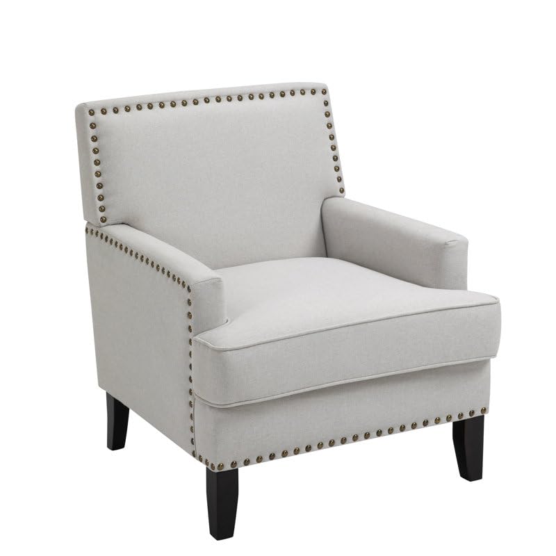 LSFH Unique Design True Innovations Joshkz Accent Chair, Armchair with Solid Sagwan Wooden Frame Single Sofa Chair for Small Apartments, Living Room or Bedroom (1 Chair, Off-White)