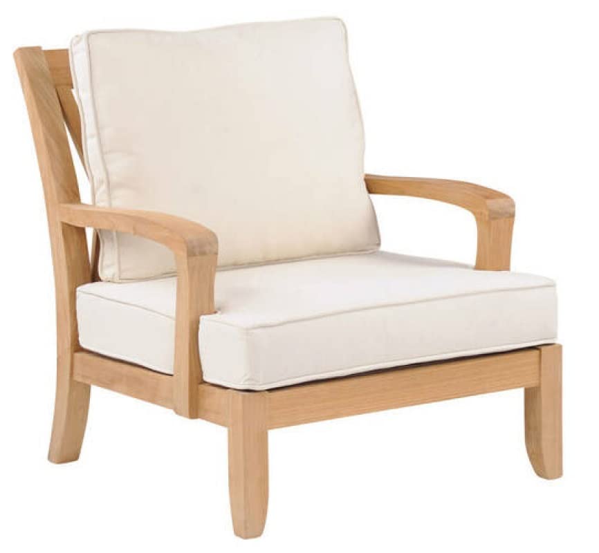 LSFH Unique Design Somerst Lounge Chair, Accent Chair Armchair with Solid Sagwan Wooden Frame Single Sofa Chair for Small Apartments, Living Room or Bedroom (Set of 2 Chairs, Beige)
