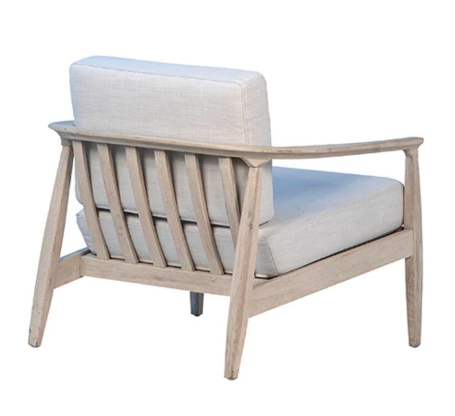 LSFH Unique Design True Innovations Patricia Fabric Accent Chair Armchair with Solid Sagwan Wooden Frame Single Sofa Chair for Small Apartments, Living Room or Bedroom (Set of 2 Chairs, Beige)