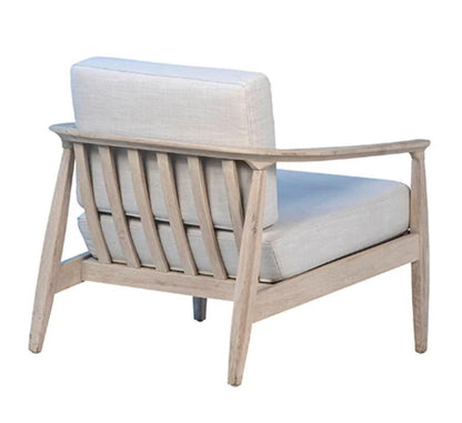 LSFH Unique Design True Innovations Patricia Fabric Accent Chair Armchair with Solid Sagwan Wooden Frame Single Sofa Chair for Small Apartments, Living Room or Bedroom (Set of 2 Chairs, Beige)