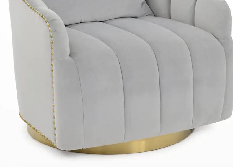 LSFH Unique Design True Innovations Swivel 360 Degree Accent Chair Armchair Single Sofa Chair for Small Apartments, Living Room or Bedroom (1 Chair, Grey)