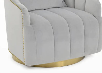 LSFH Unique Design True Innovations Swivel 360 Degree Accent Chair Armchair Single Sofa Chair for Small Apartments, Living Room or Bedroom (Set of 2 Chairs, Grey)