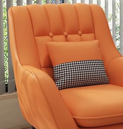 LSFH Unique Design True Innovations Nordic Light Accent Chair, Armchair with Solid Sagwan Wooden Frame for Small Apartments, Living Room or Bedroom (1 Chair, Orange)