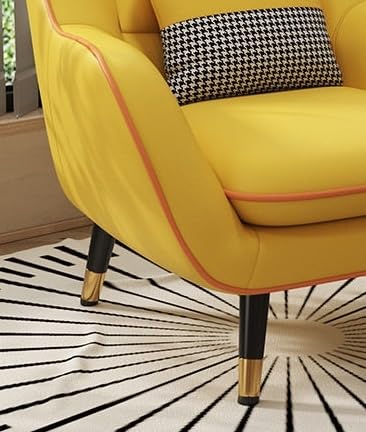 LSFH Unique Design True Innovations Nordic Light Accent Chair, Armchair with Solid Sagwan Wooden Frame for Small Apartments, Living Room or Bedroom (1 Chair, Yellow)