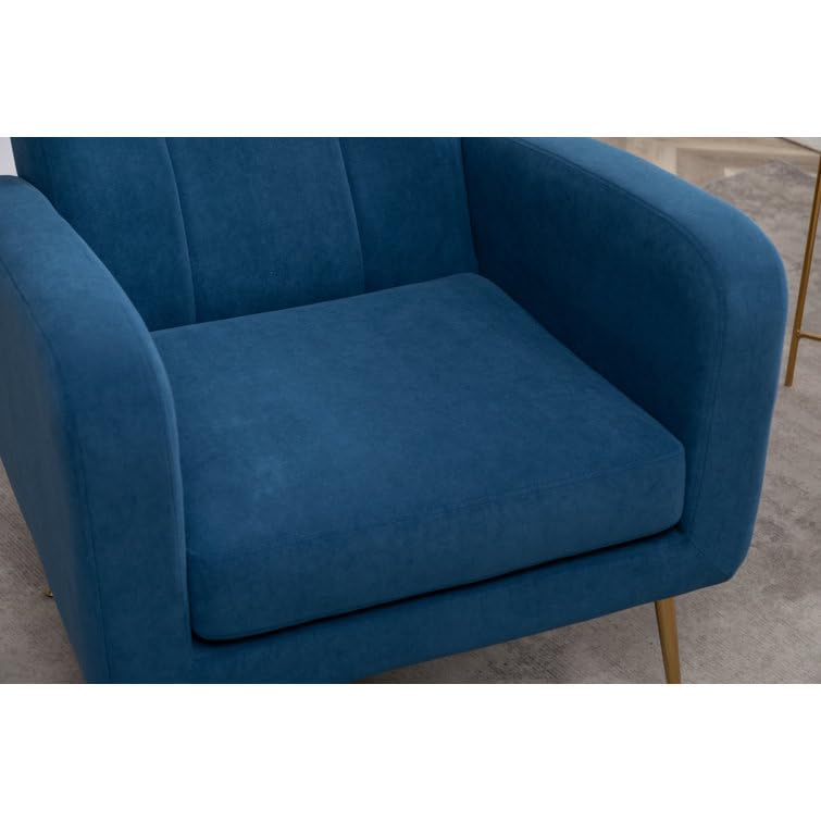 LSFH Unique Design True Innovations Florianaz Accent Chair, Armchair with Solid Sagwan Wooden Frame Single Sofa Chair for Small Apartments, Living Room or Bedroom (1 Chair, Blue)