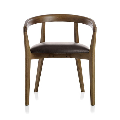 LSFH Unique Design Stone Round Back Dining Chair Accent Chair Armchair with Solid Sagwan Wooden Frame Single Sofa Chair for Small Apartments, Living Room or Bedroom (Set of 2 Chairs, Black)