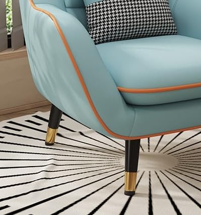 LSFH Unique Design True Innovations Nordic Light Accent Chair, Armchair with Solid Sagwan Wooden Frame for Small Apartments, Living Room or Bedroom (1 Chair, Sky Blue)
